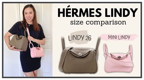 hermes mini lindy bag size.